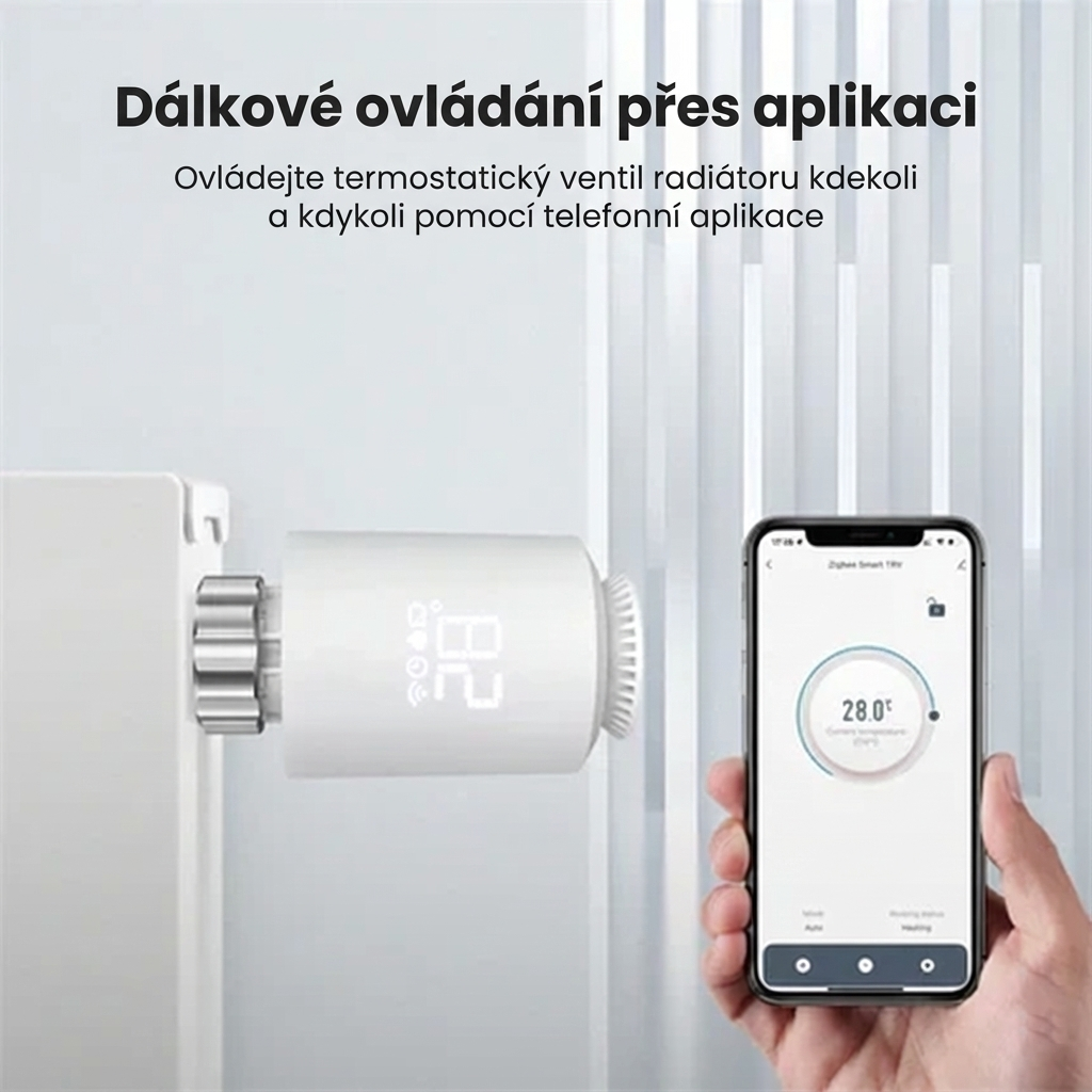 Chytrá termostatická hlavice Zigbee