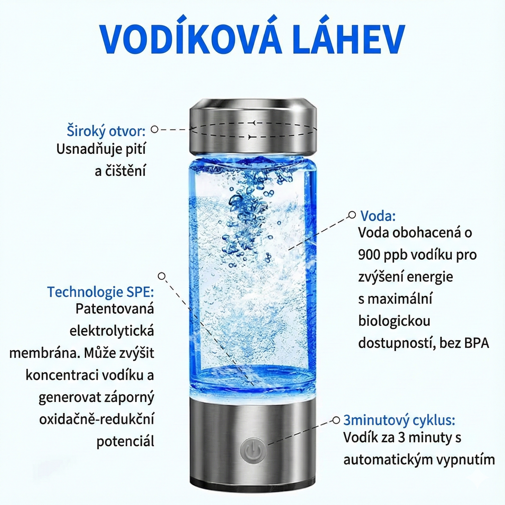 Vodíková láhev na filtraci