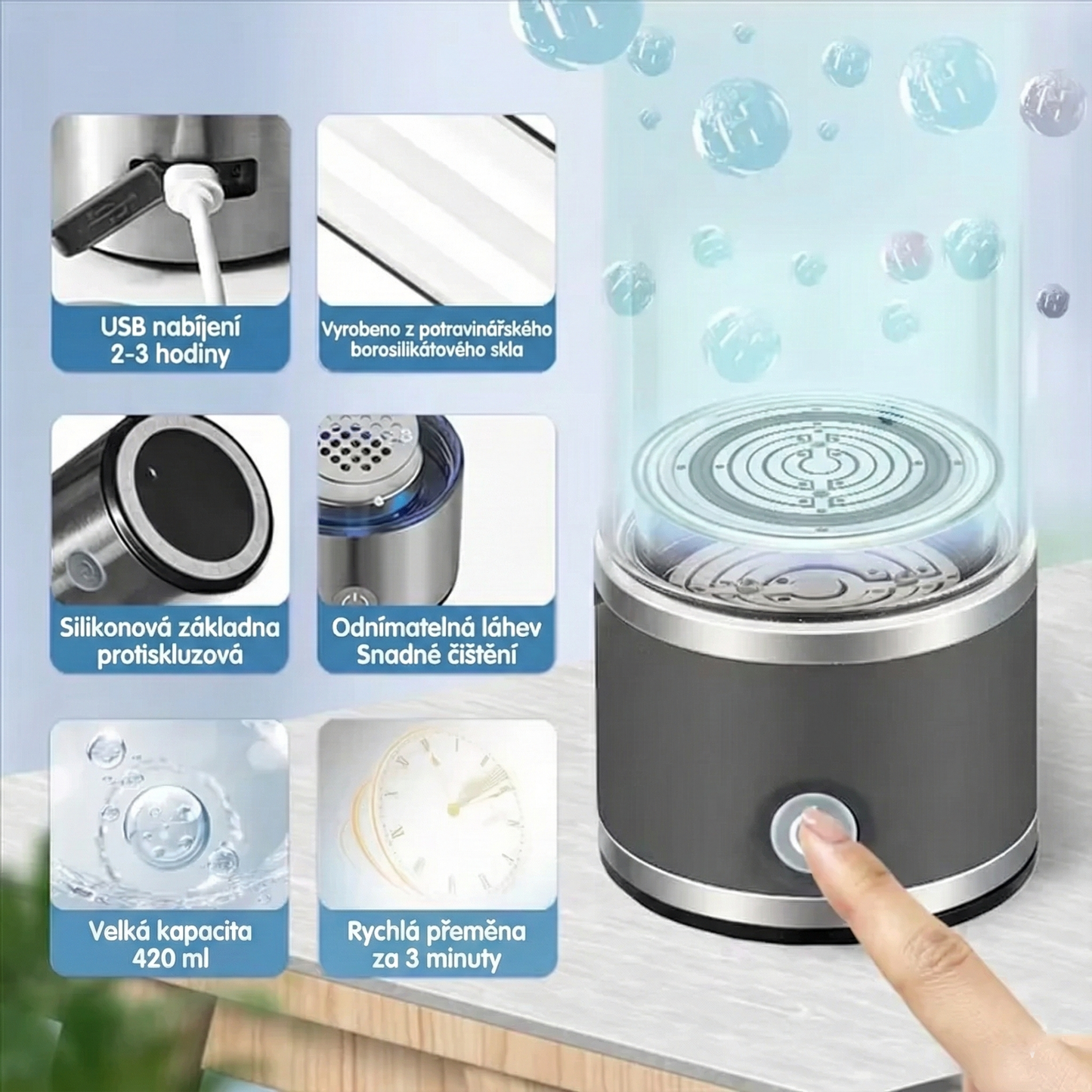 Vodíková láhev na filtraci