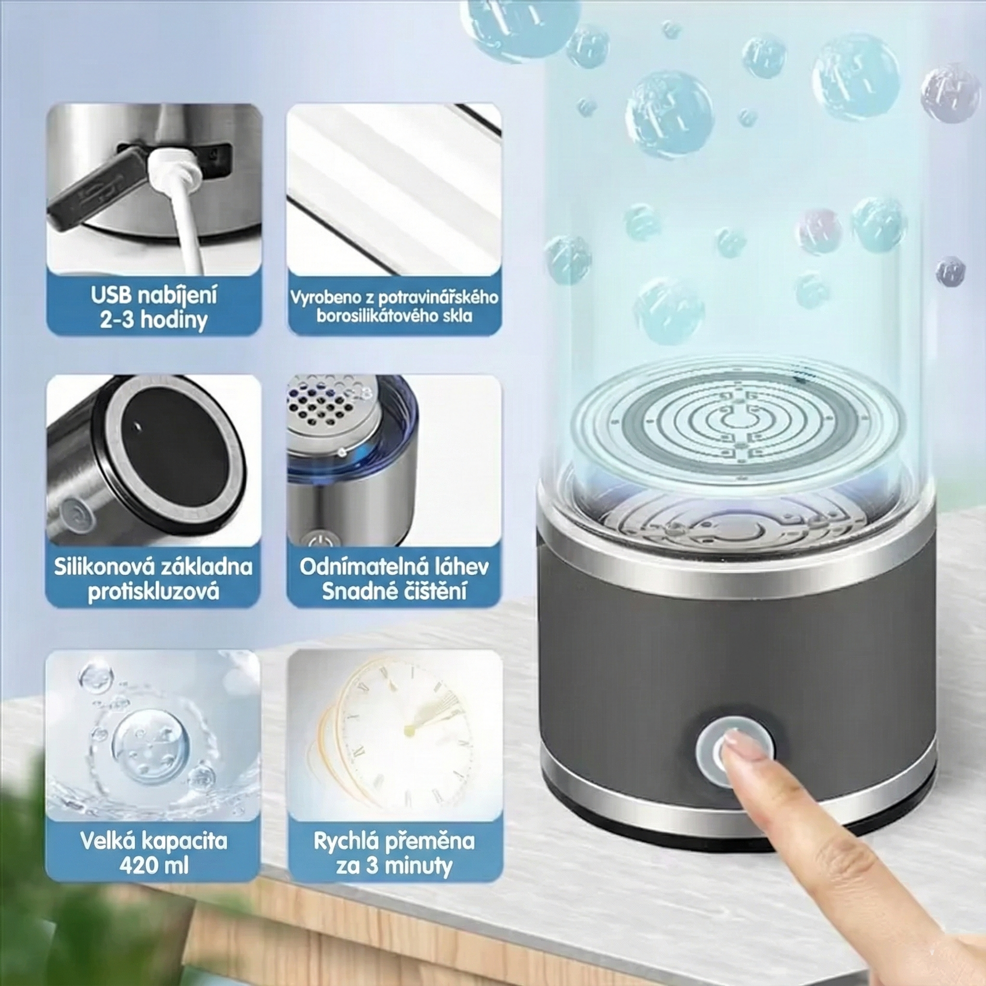 Vodíková láhev na filtraci